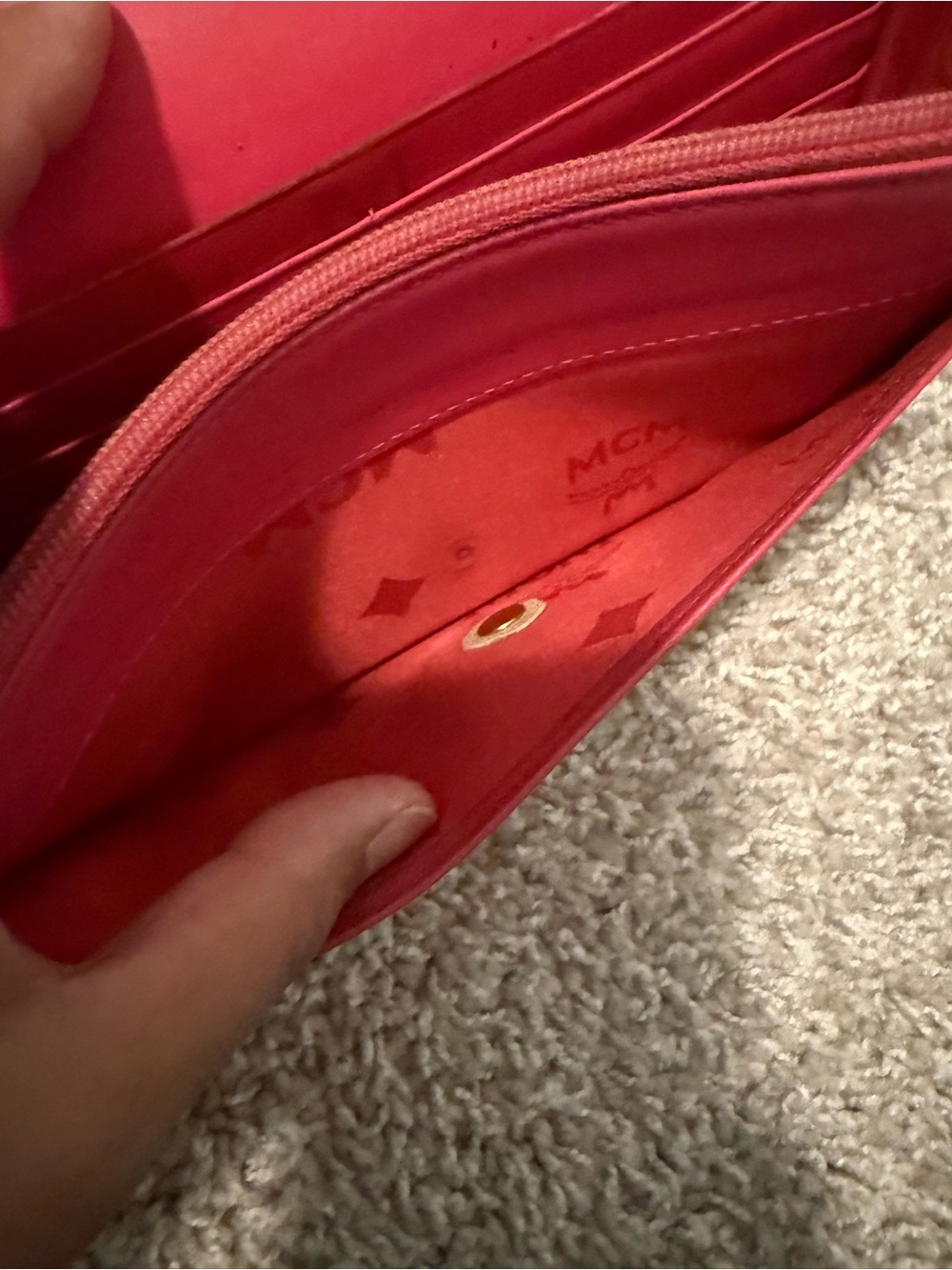 MCM Hot Pink Studded Leather Crossbody with Gold Chain - Picture 11 of 15